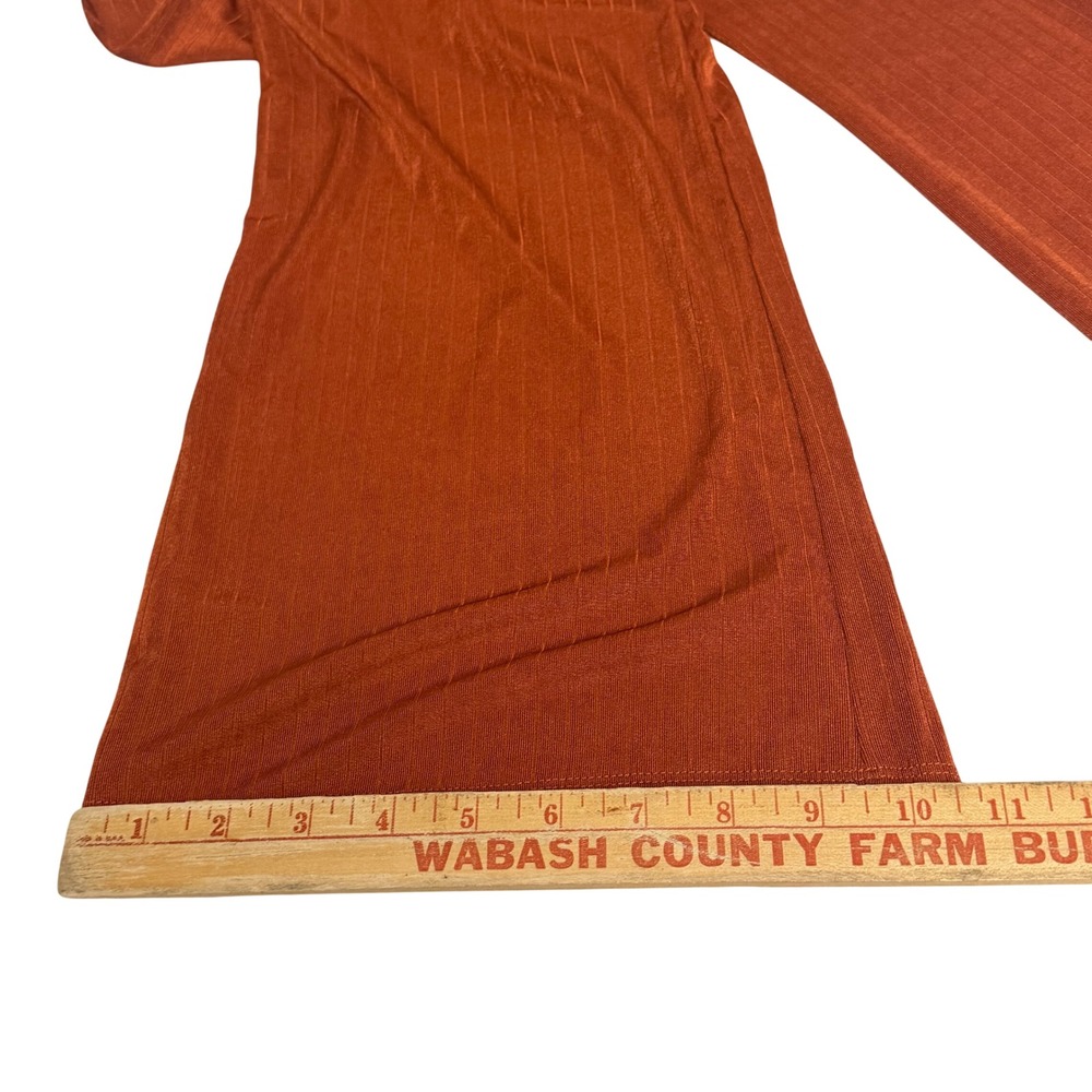 89th + Madison Womens Rust Orange Plisse Wide Leg Pants High Rise NWT Size M - Picture 6 of 7